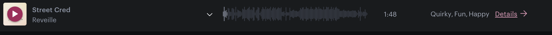 Soundstripe metadata example in product
